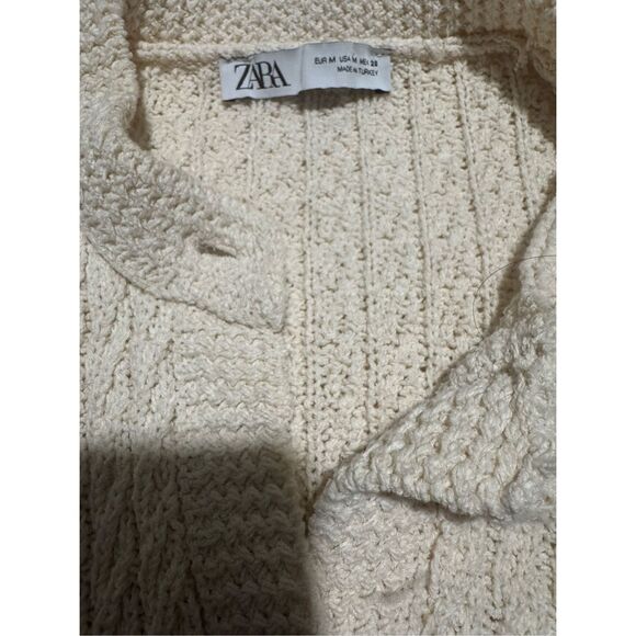 Zara knit crochet vest gold buttons M - Picture 4 of 7